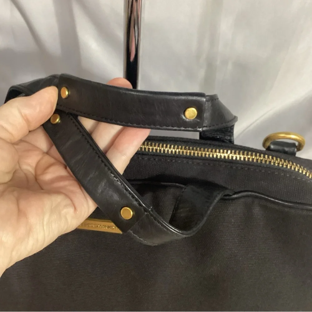 Rebecca Minkoff Eye Sight Chart Padded Black Canvas Messenger Laptop Shoulder Ba